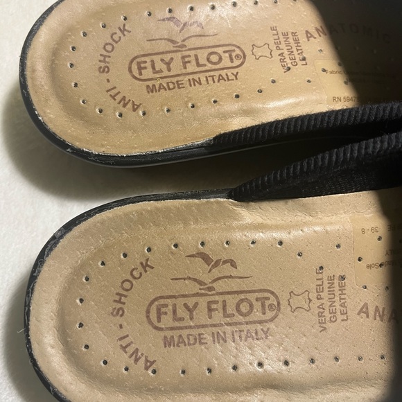 Fly Flot Made in Italy Black Mesh Slip-On Clogs Sz 39 - Picture 6 of 6